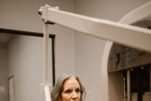 Woman using a resistance machine at the gym